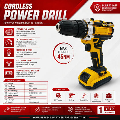 Double Battery Drill Machine Kit Rechargeable Electric Drill Set
