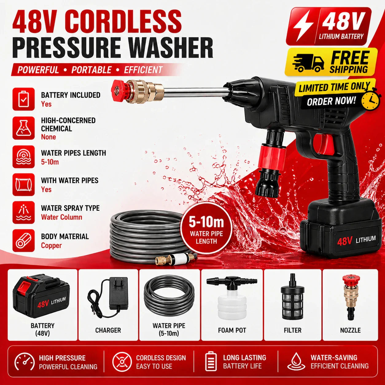 Wireless High Pressure Washer Gun